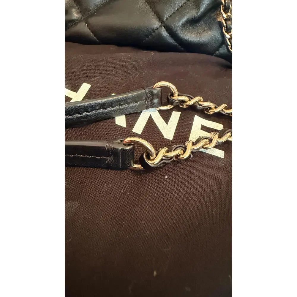 CHANEL BLACK QUILTED BOWLING CHAIN BAG - Picture 10 of 16